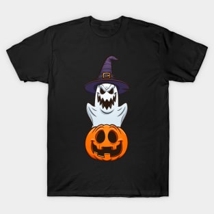Halloween ghost and pumpkin T-Shirt